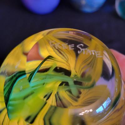 Six Decorative Glass Paperweights (DR-DW)