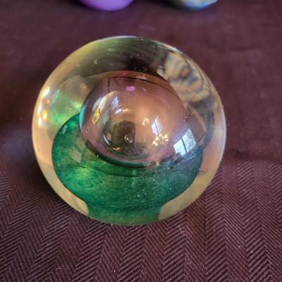 Six Decorative Glass Paperweights (DR-DW)