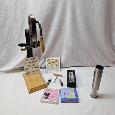 Iron Wine Rack, Le Grape Uncorking Machine, & Accessories (S1-JS)