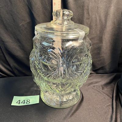 Vintage Libby Glass Owl Crystal Jar