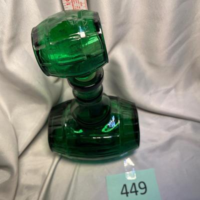 Green Glass Barrel Decanter