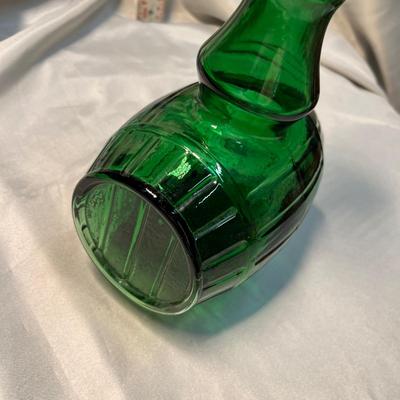 Green Glass Barrel Decanter