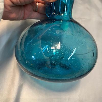 Blue Glass Tall Pitcher