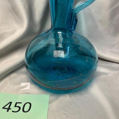Blue Glass Tall Pitcher