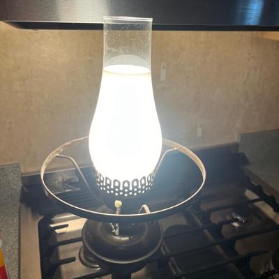 Hurricane Lamp & Side Table (LR-MG)