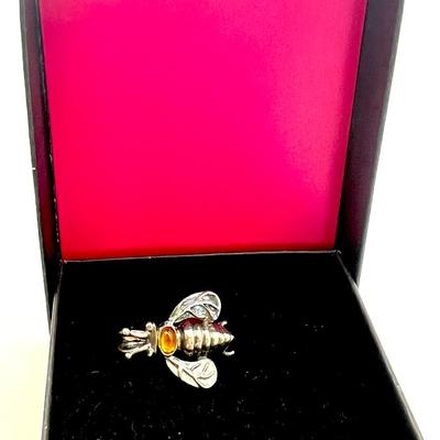 MIGNON FAGET, STERLING, Retired BEE Pendant Honey Citrine
