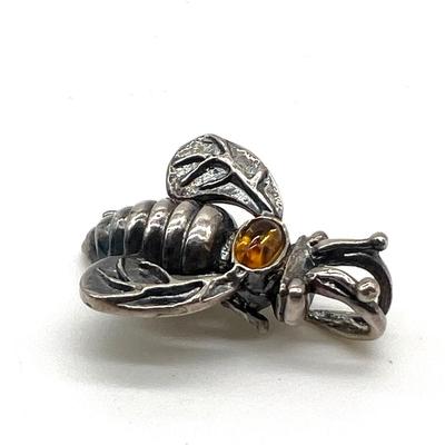 MIGNON FAGET, STERLING, Retired BEE Pendant Honey Citrine