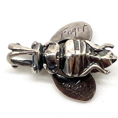 MIGNON FAGET, STERLING, Retired BEE Pendant Honey Citrine