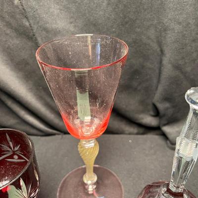 Lot of Ruby & Cranberry Glass