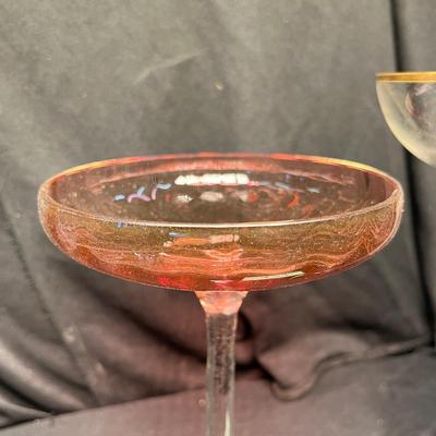 2 Tall Art Glass Compotes