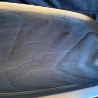 MCM Style Metal Serving Trays & Vermillion Walnut Ice Bucket (K-HS)