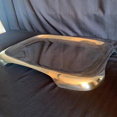 MCM Style Metal Serving Trays & Vermillion Walnut Ice Bucket (K-HS)