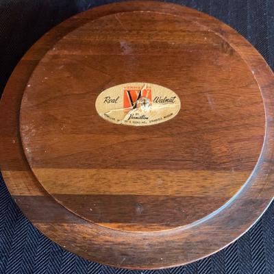 MCM Style Metal Serving Trays & Vermillion Walnut Ice Bucket (K-HS)