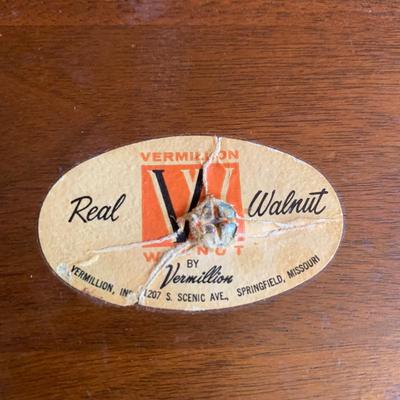 MCM Style Metal Serving Trays & Vermillion Walnut Ice Bucket (K-HS)