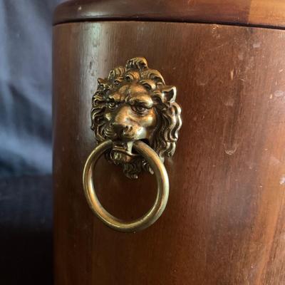 MCM Style Metal Serving Trays & Vermillion Walnut Ice Bucket (K-HS)