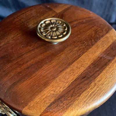 MCM Style Metal Serving Trays & Vermillion Walnut Ice Bucket (K-HS)