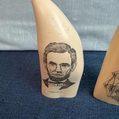 Lot 71 Scrimshaw Art on simulated scrimshaw