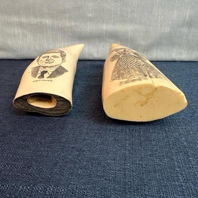 Lot 71 Scrimshaw Art on simulated scrimshaw