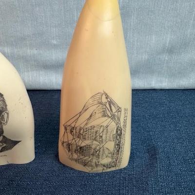 Lot 71 Scrimshaw Art on simulated scrimshaw