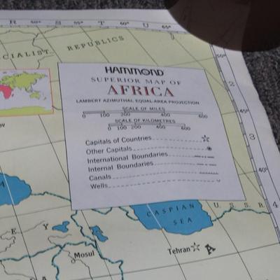 Hammond Superior Detailed Map of Africa Lambert Azimuthal Equal-Area Projection