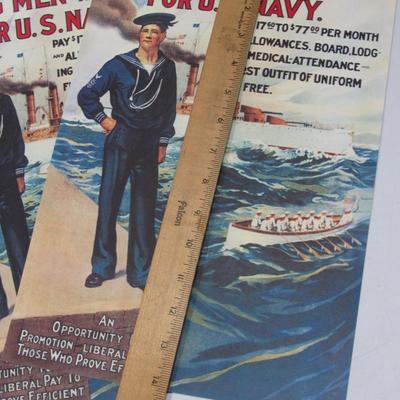 Lot of United States. Navy Recruiting Command Enlistment Military Affairs World War II Reproduction Posters