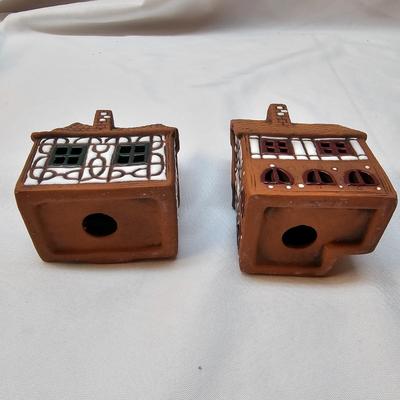 Terra Cotta & Ceramic Candle Burning Houses  (S1-JS)