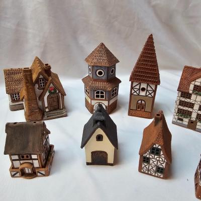 Terra Cotta & Ceramic Candle Burning Houses  (S1-JS)