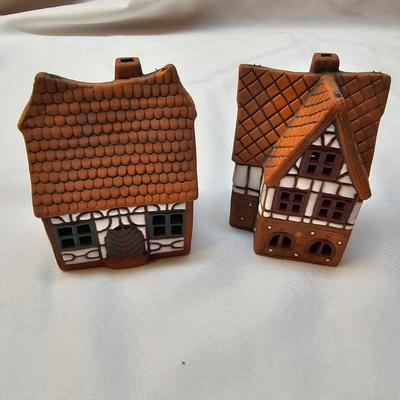 Terra Cotta & Ceramic Candle Burning Houses  (S1-JS)