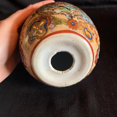 CloisonnÃ© Vase with Gilded Hand Painted Asian Decor (LR-HS)
