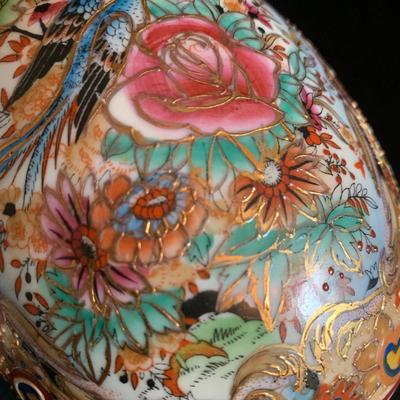 CloisonnÃ© Vase with Gilded Hand Painted Asian Decor (LR-HS)