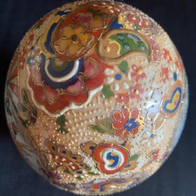 CloisonnÃ© Vase with Gilded Hand Painted Asian Decor (LR-HS)