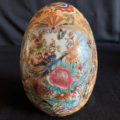 CloisonnÃ© Vase with Gilded Hand Painted Asian Decor (LR-HS)