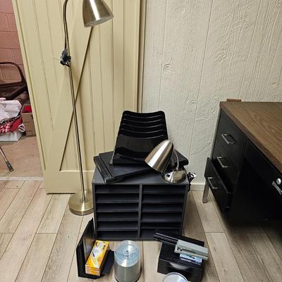 Assorted Office Supplies & Two Lamps (BO-JS)