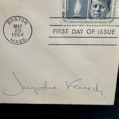 Lot 87, John F Kennedy postcard, signed by Jacqueline Kennedyï¿¼