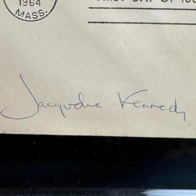 Lot 87, John F Kennedy postcard, signed by Jacqueline Kennedyï¿¼