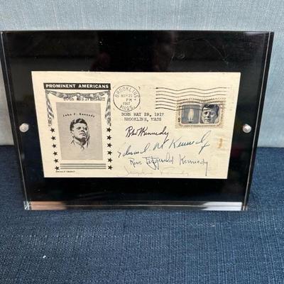 Lot 88  John F Kennedy postcard, signed by various Kennedy family members