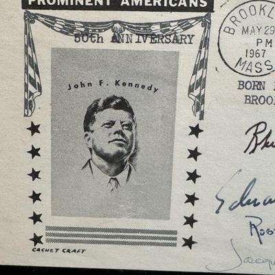 Lot 88  John F Kennedy postcard, signed by various Kennedy family members