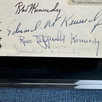 Lot 88  John F Kennedy postcard, signed by various Kennedy family members