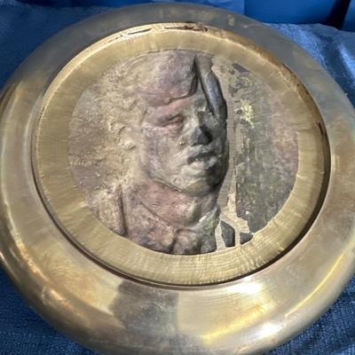 Lot 86 Vintage senator Robert F Kennedy commemorative metal plate 3D Design 11 inch