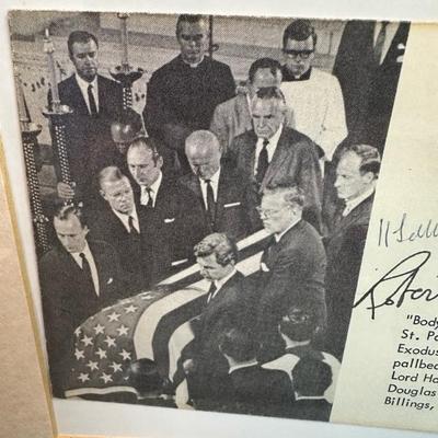 Lot 90 Postcard of Senator Robert F Kennedyâ€™s funeral signed by several of his pallbearers
