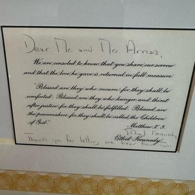 Lot Number 96 Note from Ethel Kennedy to Lucille Ball and Desi Arnaz