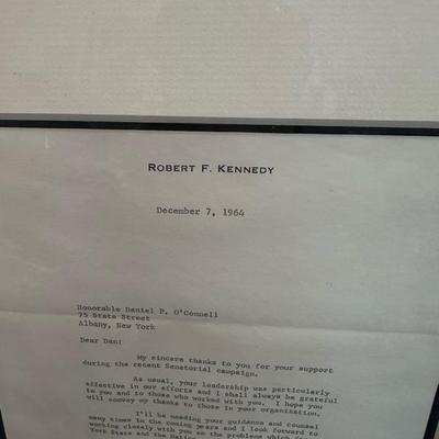 Lot 97  Initialed and signed letter from Robert Kennedy to Judge Daniel Oâ€™Connell