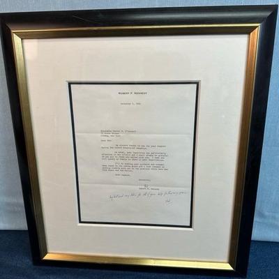 Lot 97  Initialed and signed letter from Robert Kennedy to Judge Daniel Oâ€™Connell