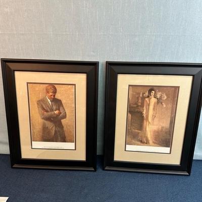 Lot 99 Framed prints of John F Kennedy and Jacqueline Kennedy, 15 1/2â€ x 19 1/2â€