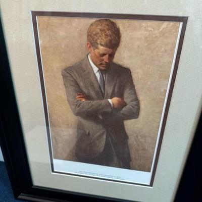 Lot 99 Framed prints of John F Kennedy and Jacqueline Kennedy, 15 1/2â€ x 19 1/2â€