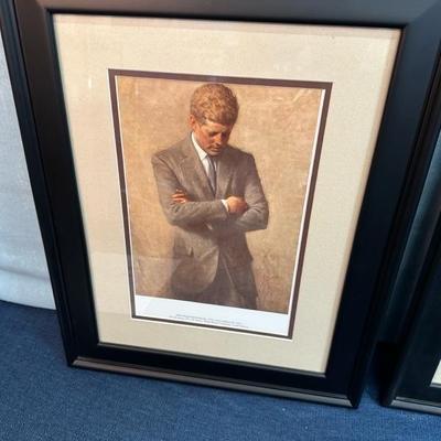 Lot 99 Framed prints of John F Kennedy and Jacqueline Kennedy, 15 1/2â€ x 19 1/2â€