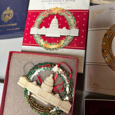 Lot of 7 US Capitol Christmas Ornaments