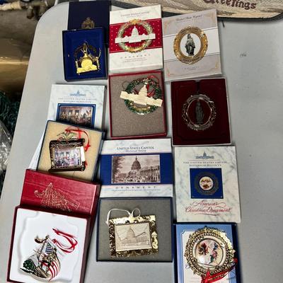 Lot of 7 US Capitol Christmas Ornaments