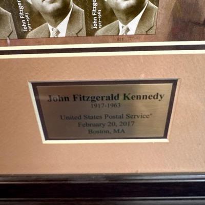 Lot 101  Two framed John F Kennedy stamp sets
