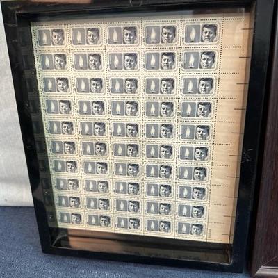 Lot 101  Two framed John F Kennedy stamp sets